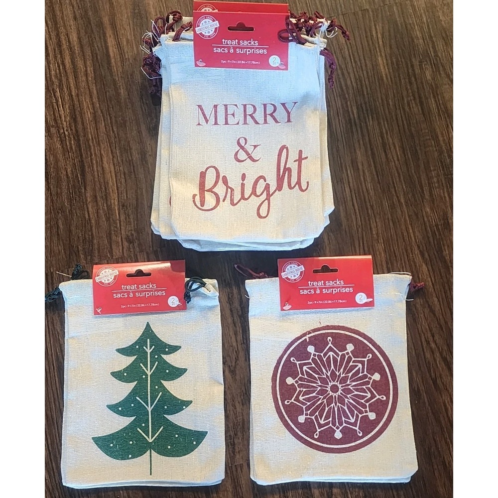 22 Christmas House Treat Sacks Merry & Bright New Candy Bags Gift Bags